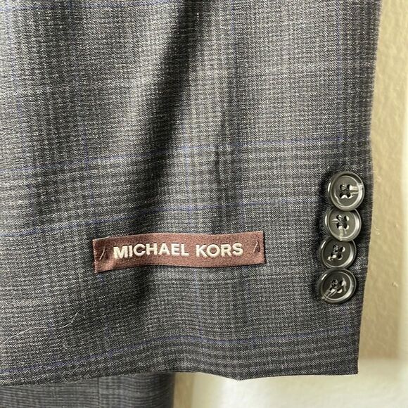 MICHAEL KORS Mens Classic-Fit Wool-Blend Stretch Suit Separate Jacket Size 38R - Picture 6 of 11
